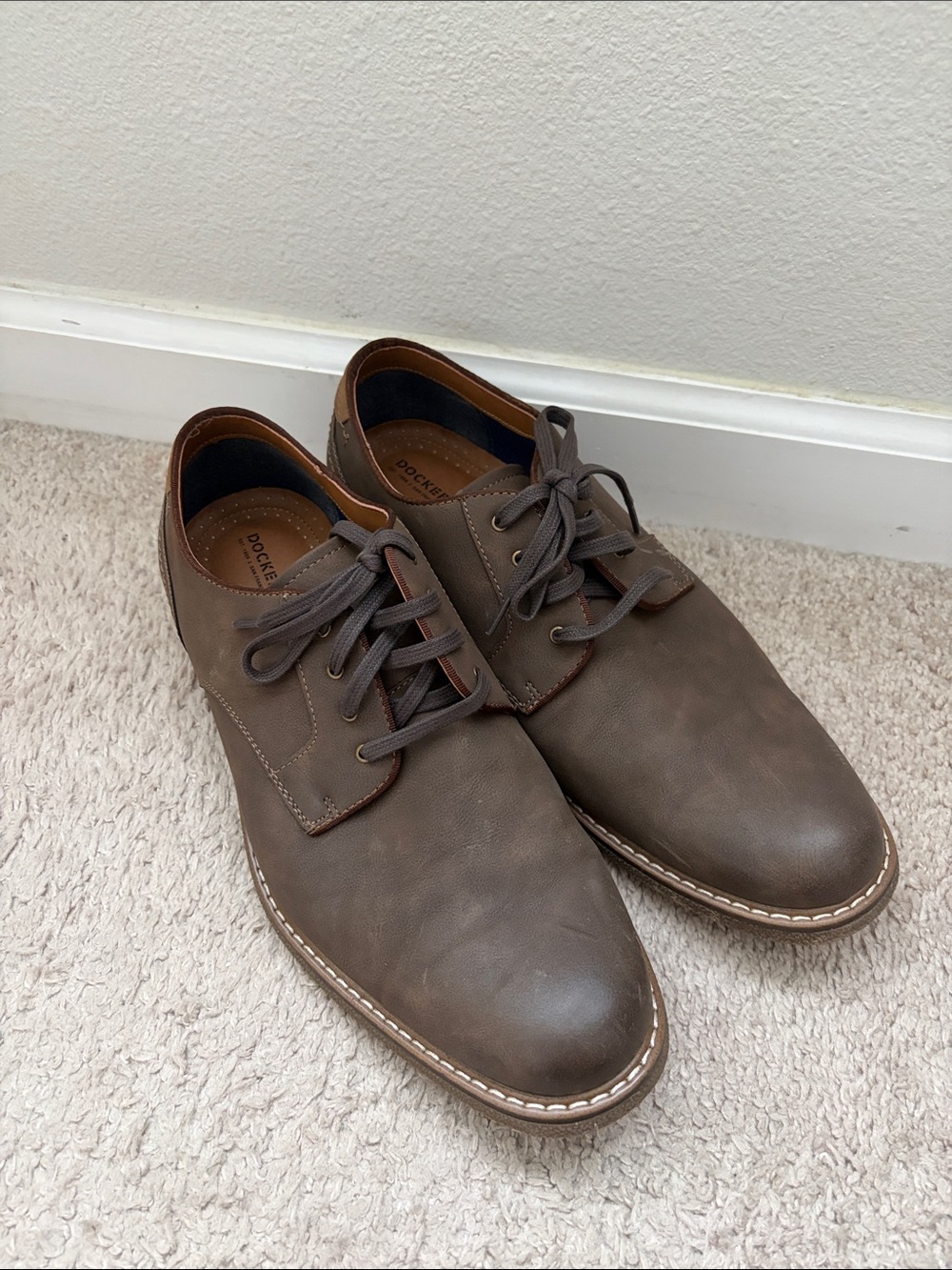 Dockers Brown Leather Derby Lace-Up Shoes